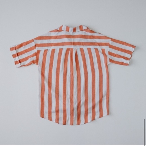 Roolee Striped Button-down w/ Tie waist, MED - Picture 4 of 4